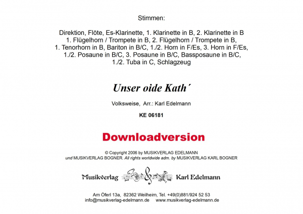 Unser oide Kath´ - Download